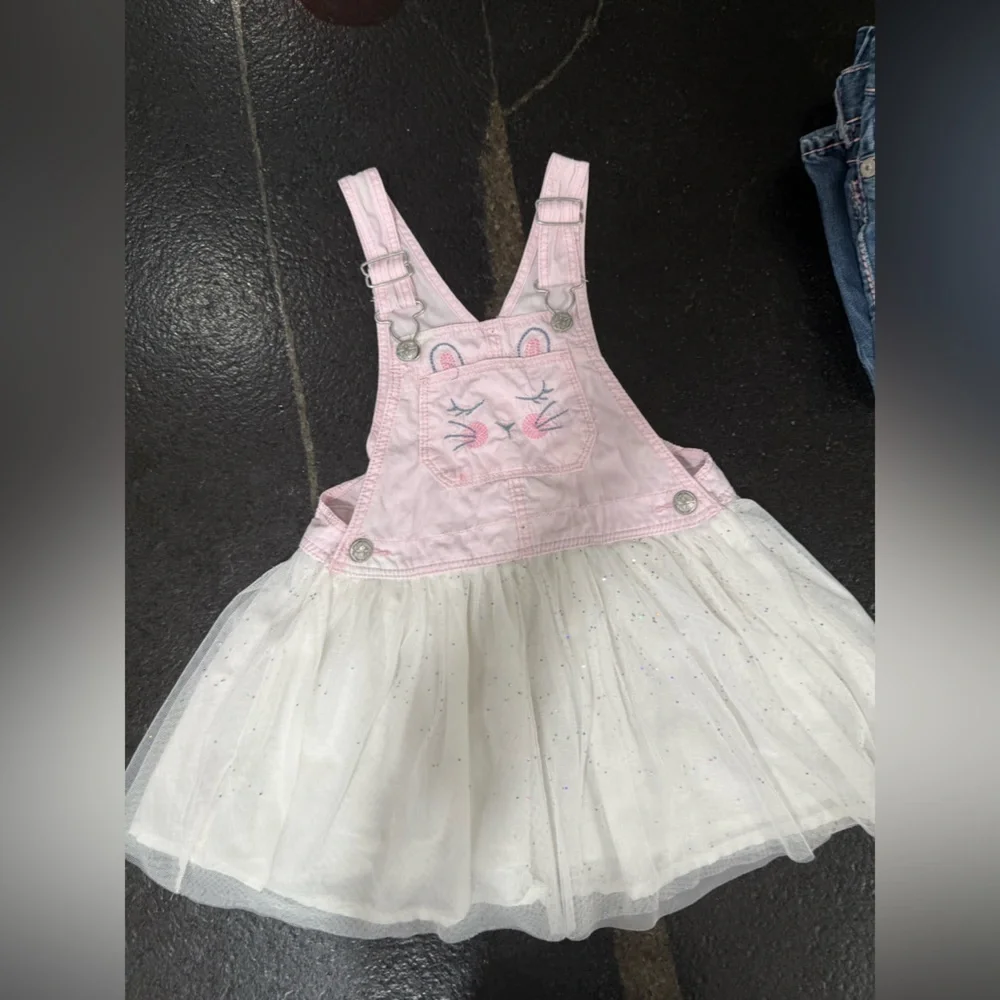 OshKosh B’gosh Baby Girls Size 4T Overall Skirt – Bunny Face/Tail Glitter Tutu